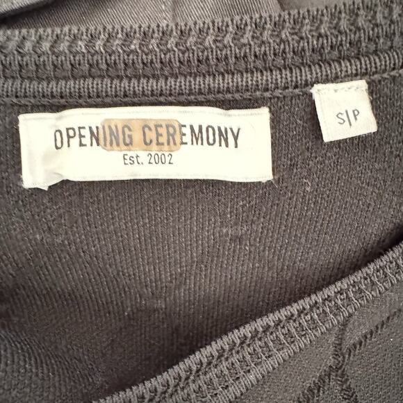 Opening Ceremony Knit Diamond Dress Black S Ruffle Sleeve Fit & Flare Classic - Picture 9 of 11